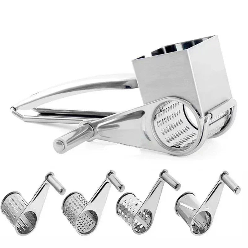 Rotary Cheese Grater Stainless Steel Interchangeable Drums