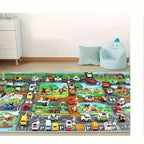 Kids Play Mat Reversible Farm & Traffic Machine Washable