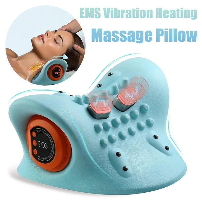 Neck Massager Traction & Acupoint Massage Ergonomic Pillow