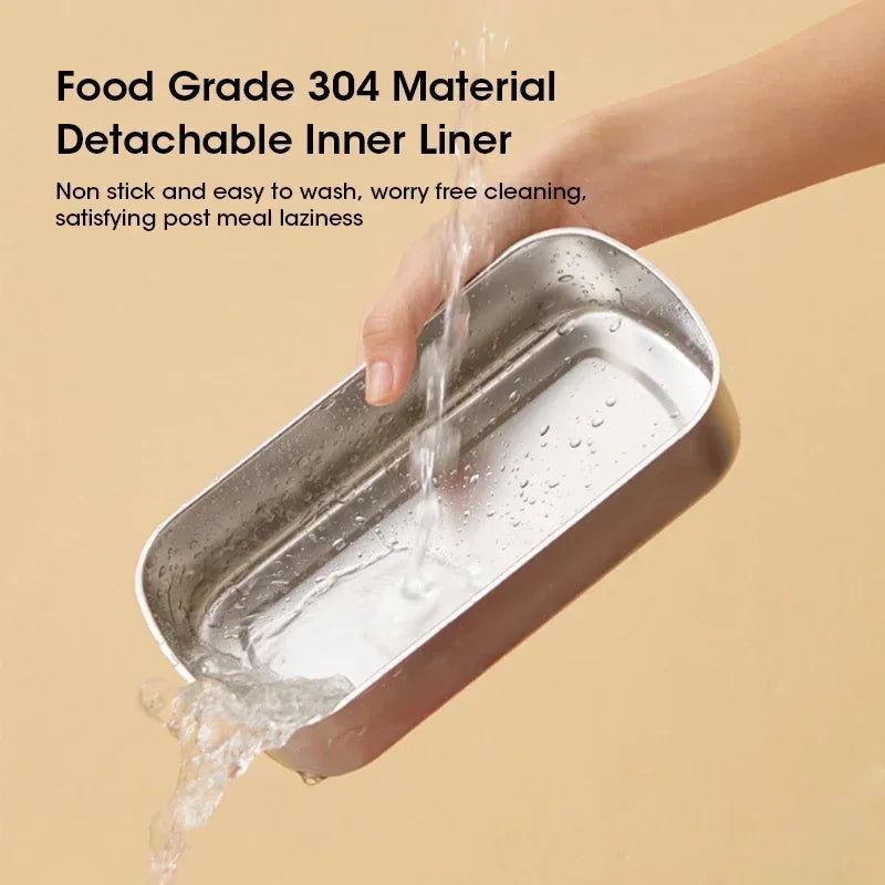 Electric Lunch Box Auto-Heating & Steaming 900ml Leak-Proof