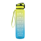 Water Bottle Timeline Markings Built-In Straw 1L Capacity