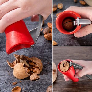 Kitchen Nutcracker Ergonomic One-Hand Aluminum Shell Catcher