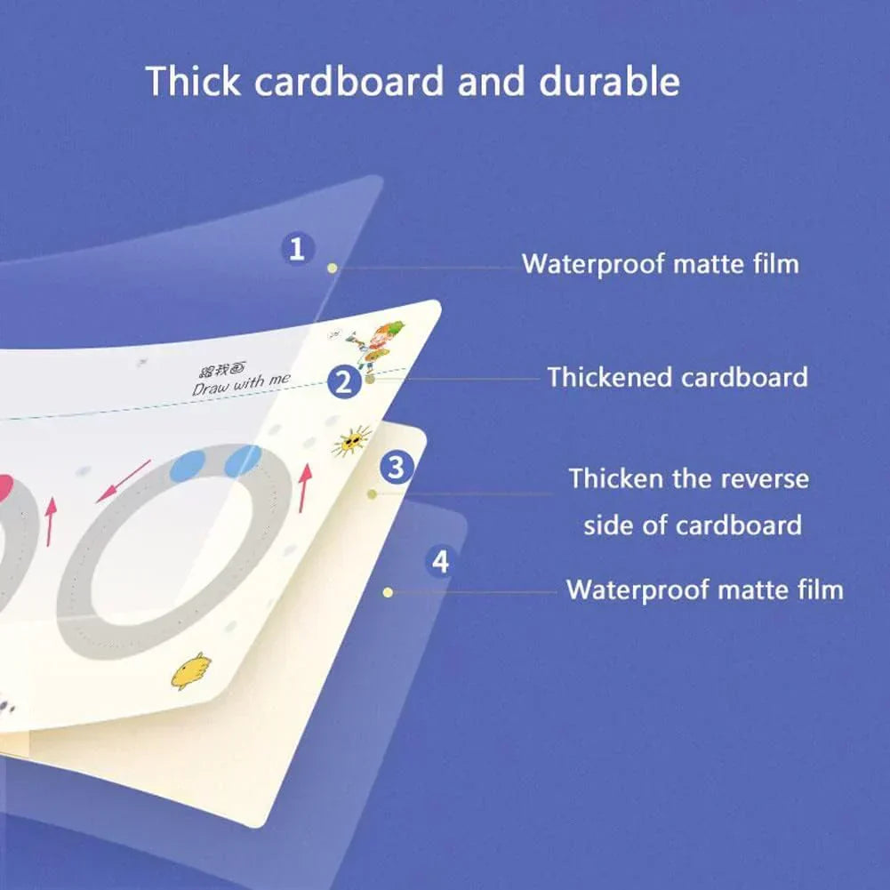 Interactive Writing Book Wipe-Clean Pages Includes Marker & Eraser