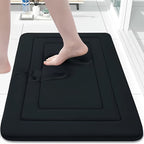 Absorbent Coral Fleece & Non-Slip Bath Mat (Elongated)