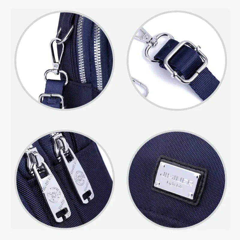 Handbag Ample Storage Multiple Zip Pockets Removable Strap