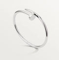Bracelet Nail-Inspired Polished Silver Open Cuff