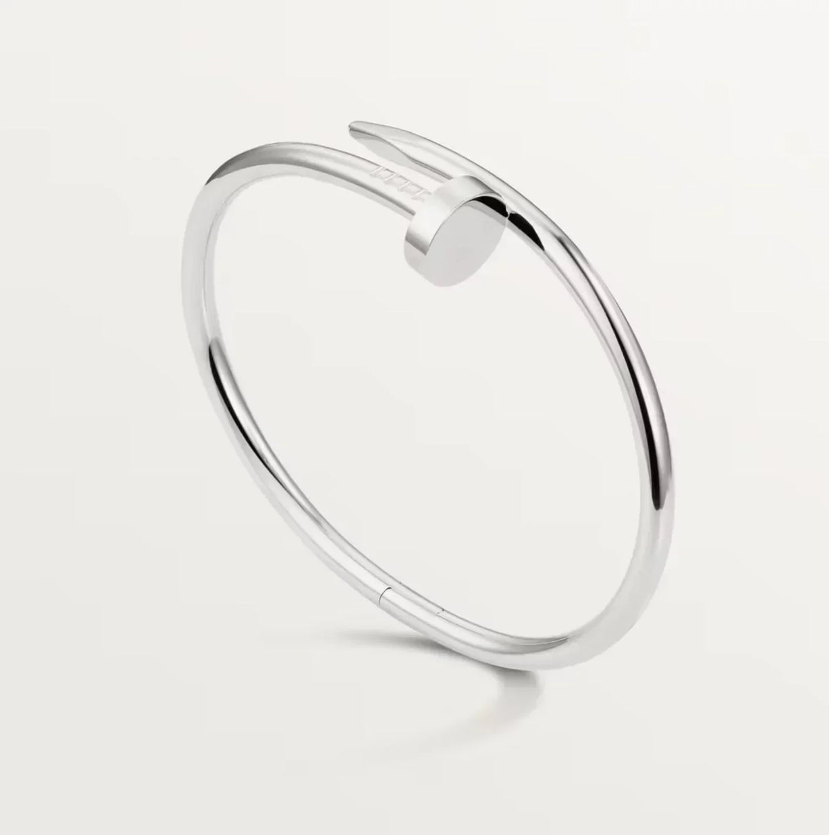 Bracelet Nail-Inspired Polished Silver Open Cuff