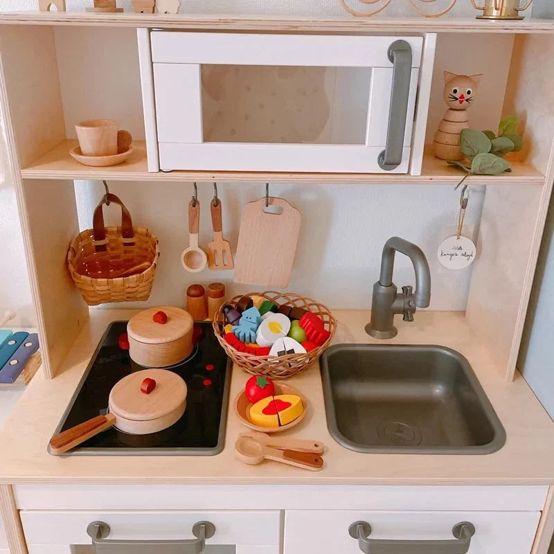 Kitchen Toy Natural Wood Non-Toxic Educational