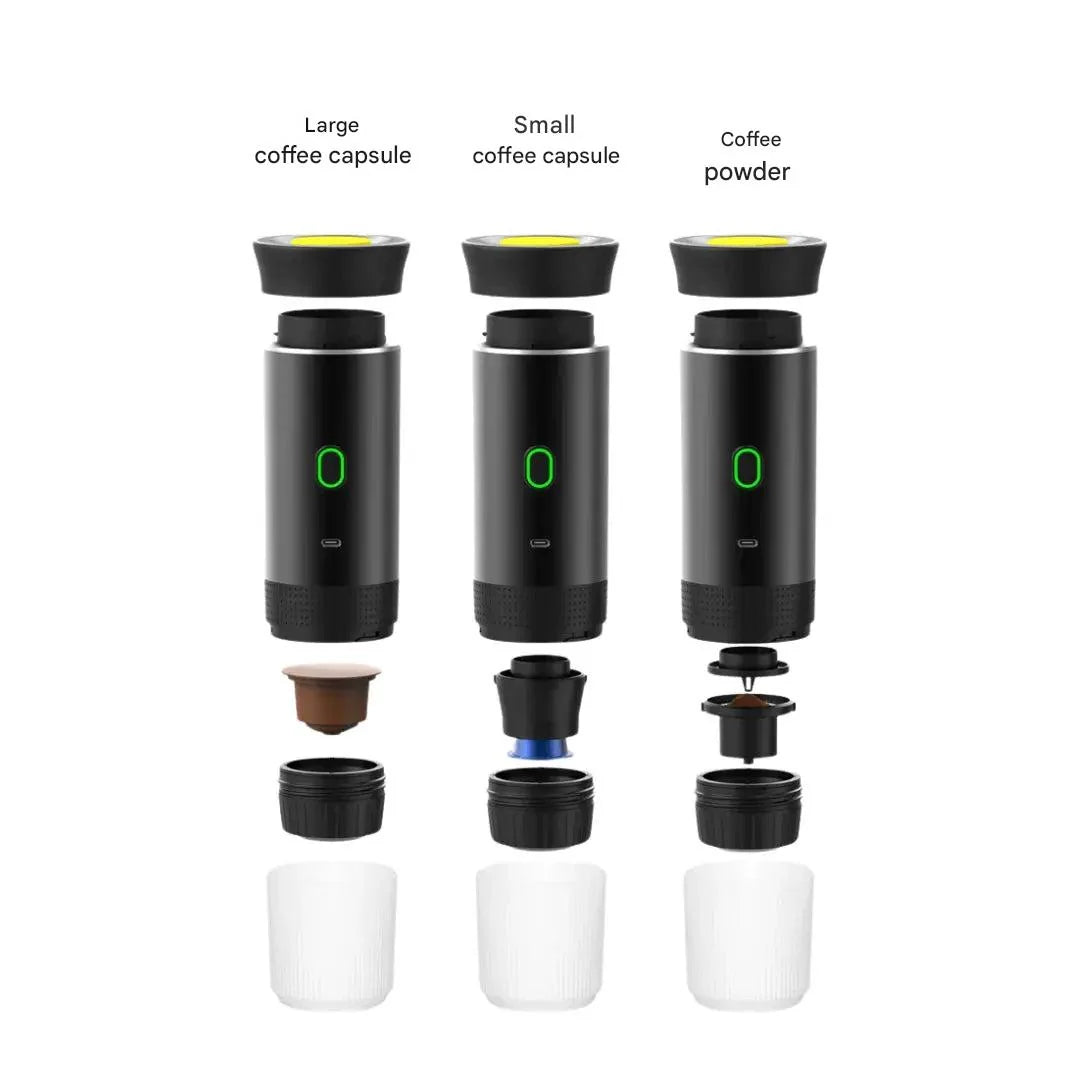 Portable Espresso Maker USB Rechargeable Ground Coffee & Capsules