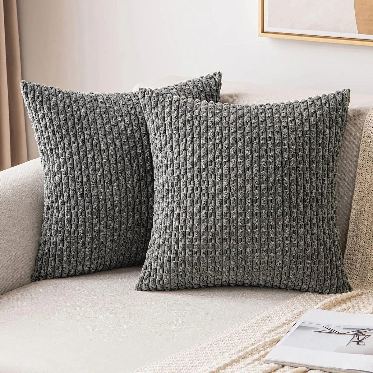 Cushion Covers Boho Ribbed Corduroy Machine Washable