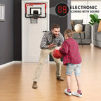 Mini Basketball Hoop Electronic Scoreboard Over-the-Door Includes 2 Balls