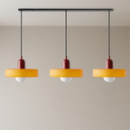 Triple Glass Pendant Light in Bauhaus Style