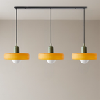 Triple Glass Pendant Light in Bauhaus Style