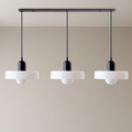 Triple Glass Pendant Light in Bauhaus Style