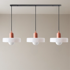 Triple Glass Pendant Light in Bauhaus Style