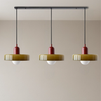 Triple Glass Pendant Light in Bauhaus Style