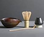 Ceramic Bowl and Bamboo Whisk Matcha Set – 4-Piece Japanese Tea Essentials