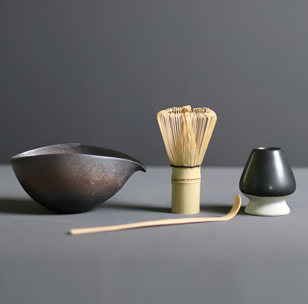 Ceramic Bowl and Bamboo Whisk Matcha Set – 4-Piece Japanese Tea Essentials