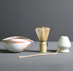 Ceramic Bowl and Bamboo Whisk Matcha Set – 4-Piece Japanese Tea Essentials