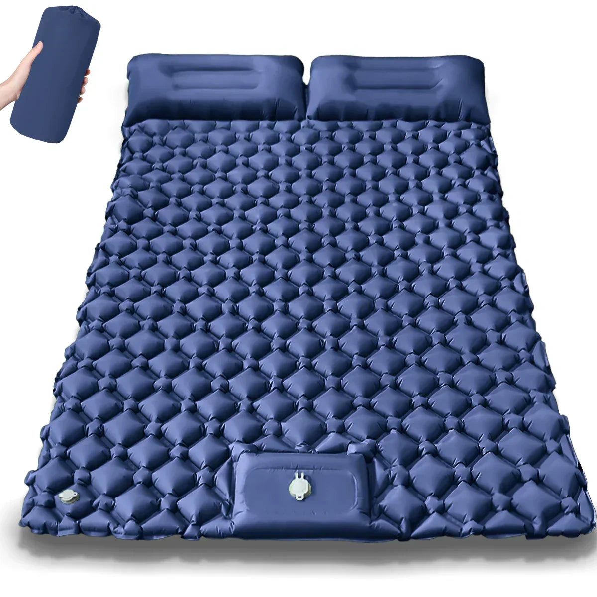 Camping Air Mattress Extra-Wide Diamond Top Dual Valve