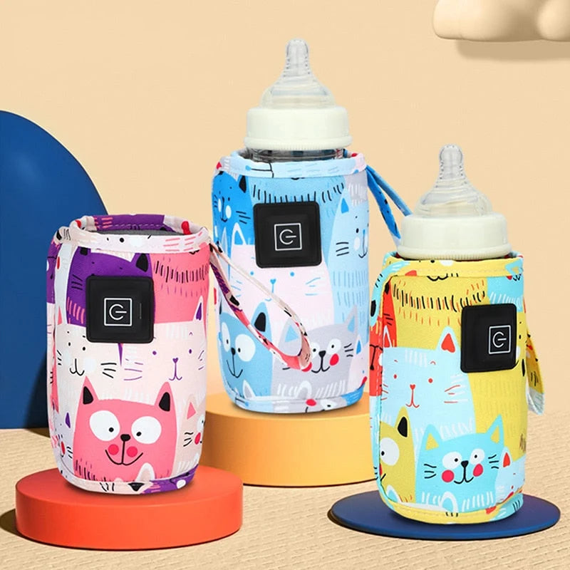 Baby Bottle Warmer USB Rechargeable Adjustable Temp