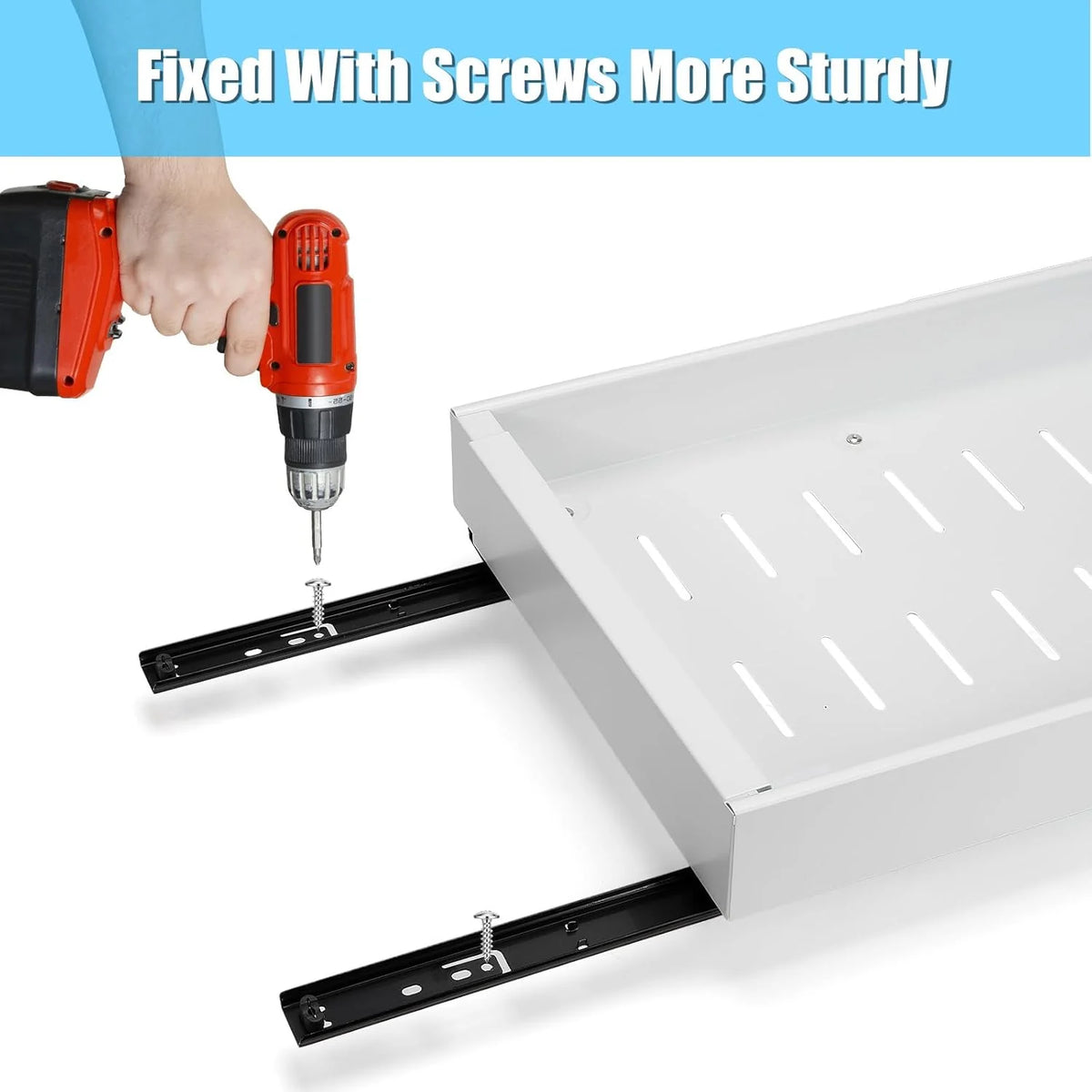 Pull-Out Cabinet Drawers Adjustable Width 77 Lb Capacity