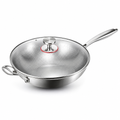Titanium Non-Stick Hammered Fish-Scale Wok (36 cm)