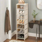 Shoe Rack Space-Saving Metal Frame & Fabric Shelves