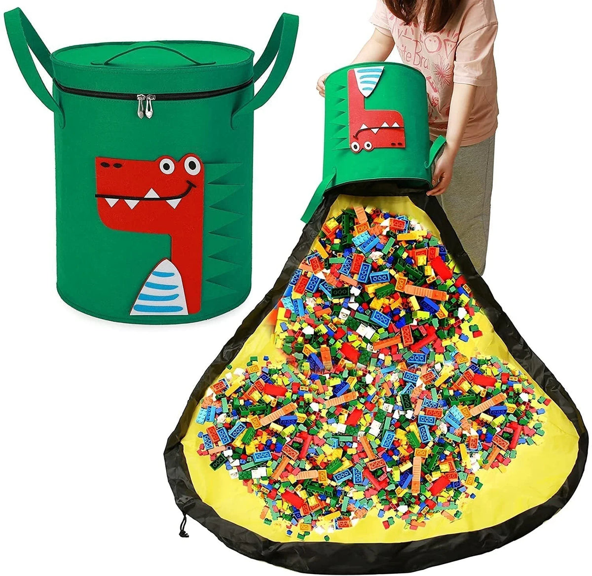 Play Mat & Storage Basket Felt Drawstring 59 Inch