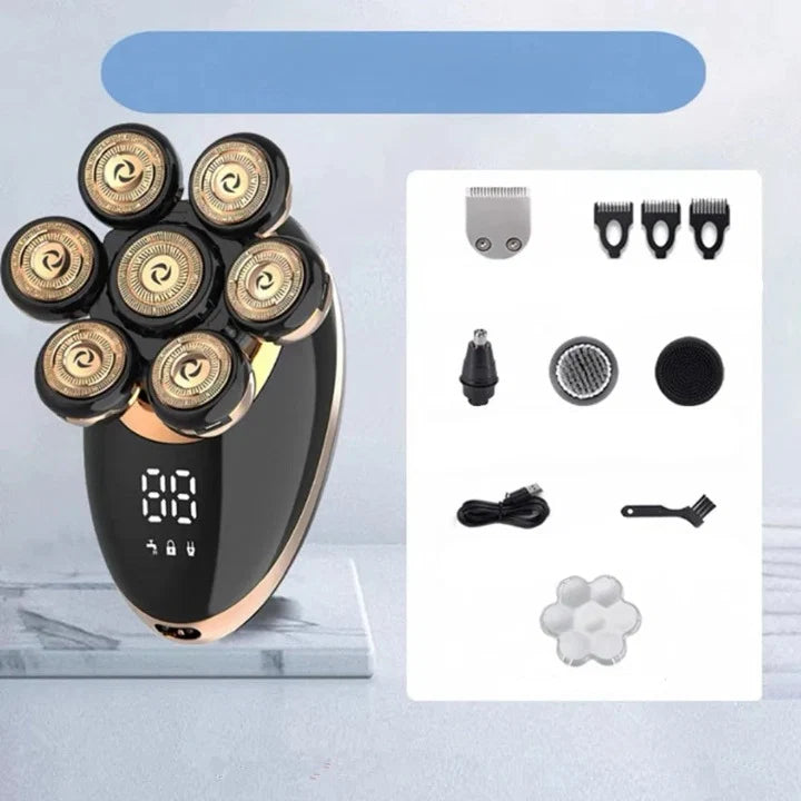 Electric Shaver 7D Floating Heads 5-in-1 Grooming Kit