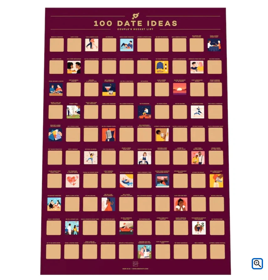 Scratch-Off Date Calendar 100 Date Ideas Glossy Paper