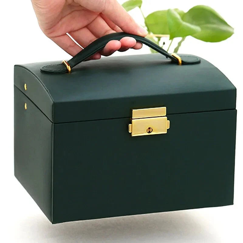 Jewellery Box 3-Drawer Velvet Lined & Vegan Leather