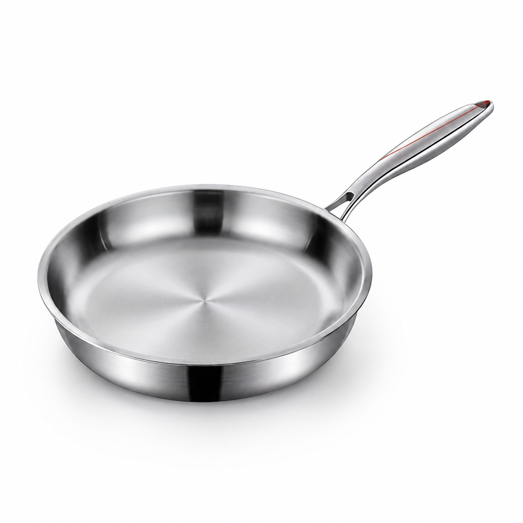 Stainless Steel Triple-Layer Non-Stick Skillet (Multiple Sizes)