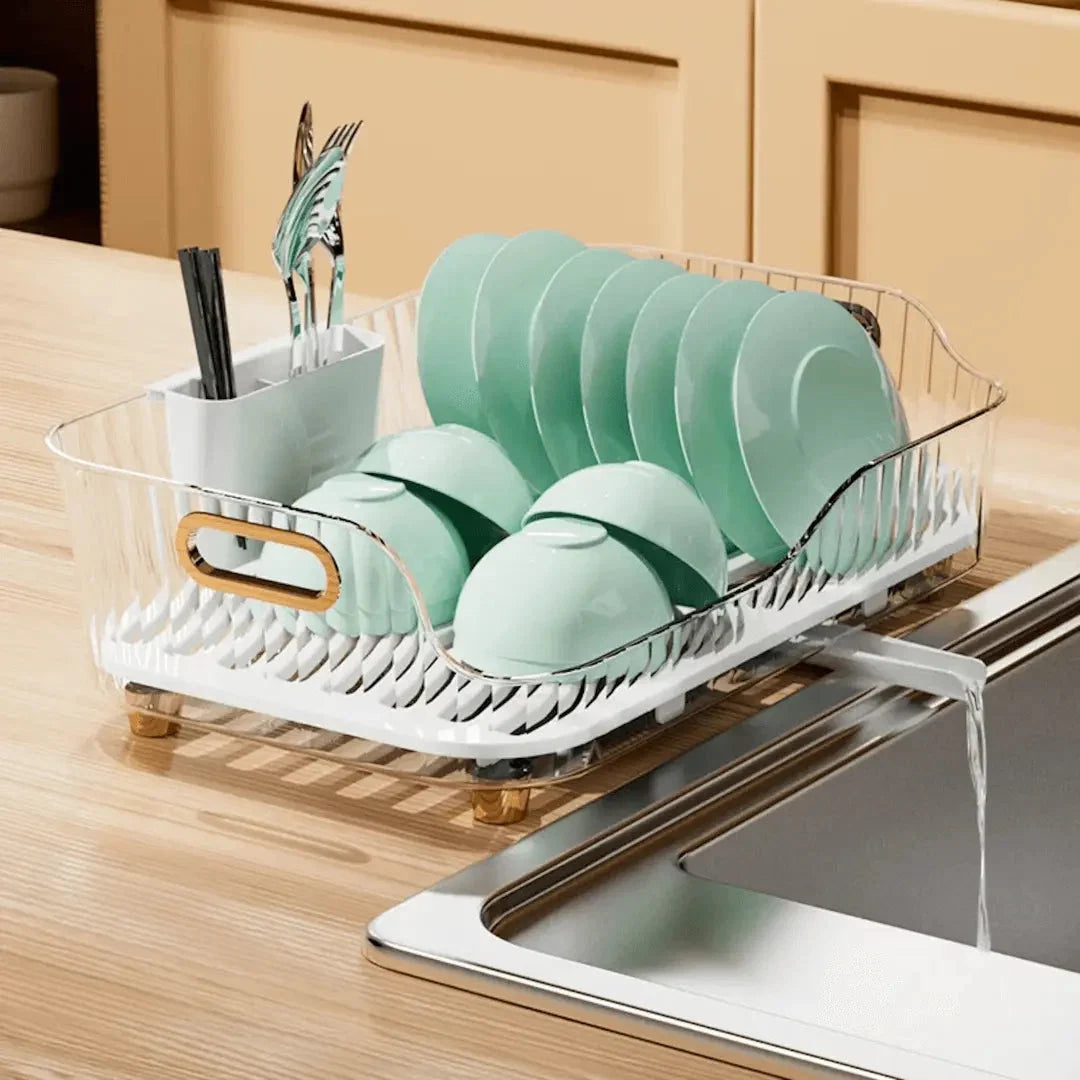 Dish Rack Smart Drainage Space-Saving & Cutlery Holder