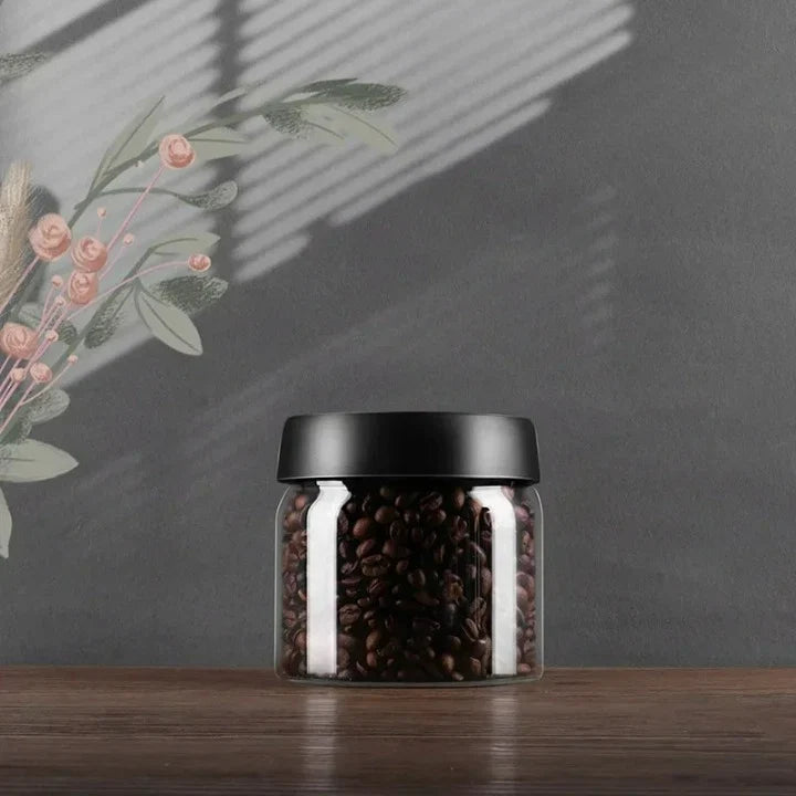 Coffee Bean Storage Jar Vacuum Pump Airtight Borosilicate Glass