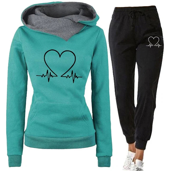 Tracksuit Set Ultrasoft Cotton Loose Straight Fit Double-Stitched