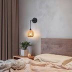 Handwoven Rattan Wall Light – Bohemian Sconce for Bedroom & Living Room