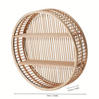 Handcrafted Floating Organizer - Round Bamboo Wall Shelf in Boho Style