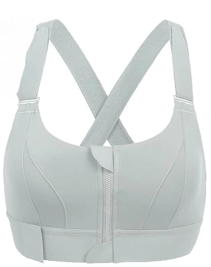 Sports Bra High Impact Front Zip & Adjustable Straps