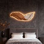 Feather-Pattern Metal Remote-Dimmable LED Wall Lamp