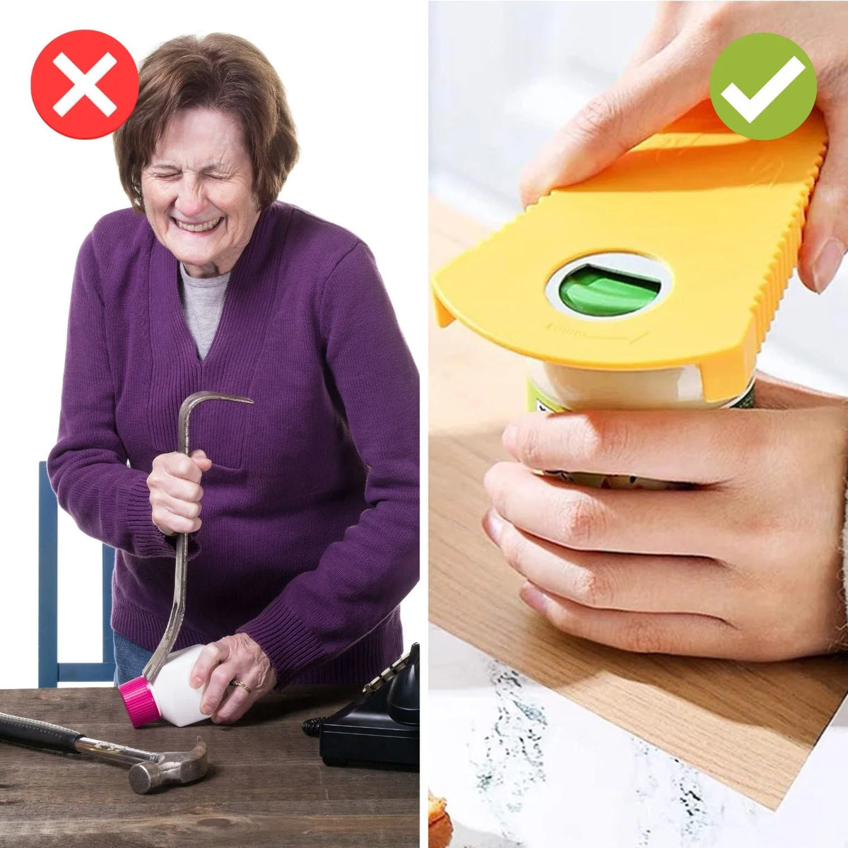 Jar & Bottle Opener Ergonomic Non-Slip Fits Most Jars