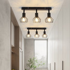 Industrial Black Metal Ceiling Spotlight with Three Lights