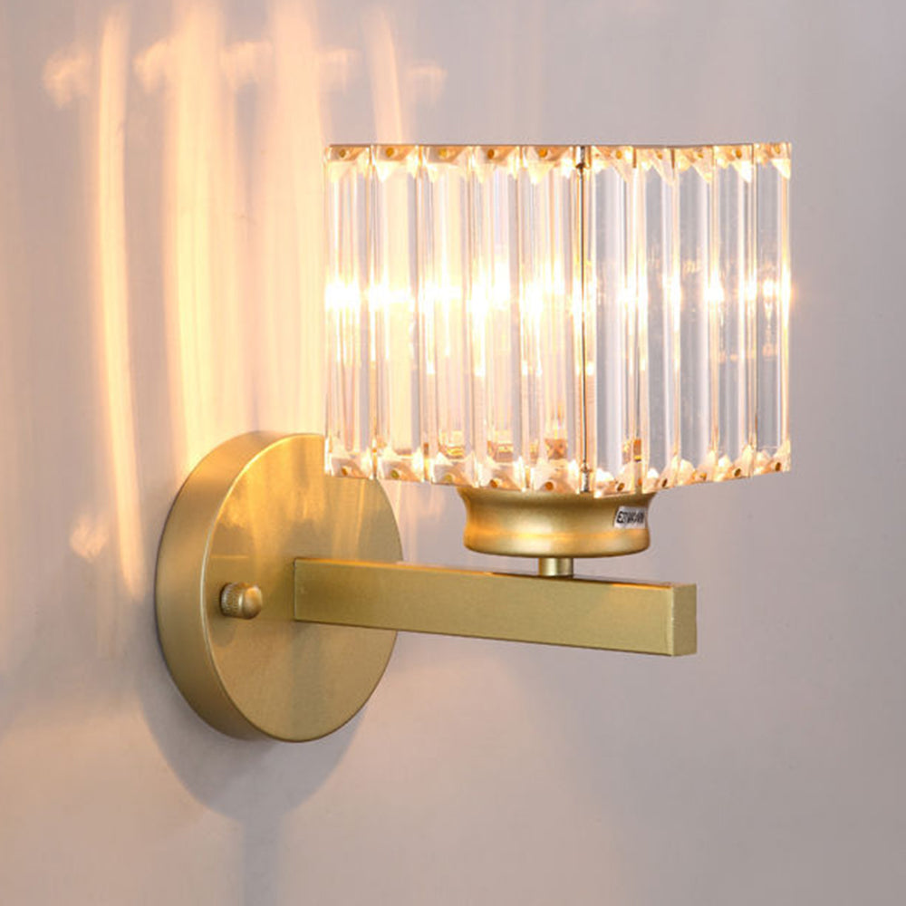 Contemporary Iron and Glass Wall Sconce Light Fixture