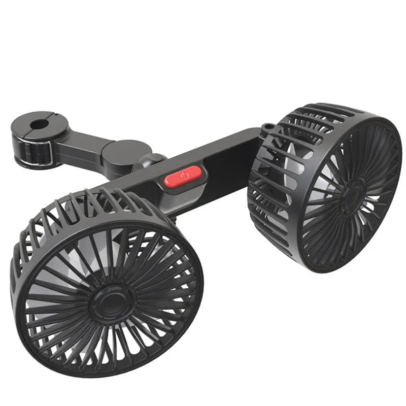 Portable Fan Dual-Head 360° Rotatable USB Powered