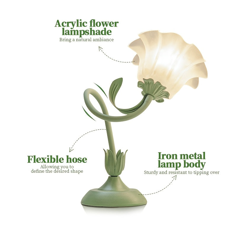USB Powered Table Lamp with Floral Design
