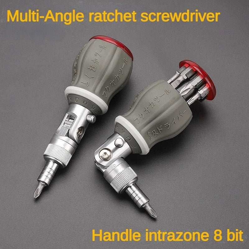 Ratchet Screwdriver 8-in-1 180° Adjustable Handle