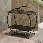 Metal Skincare and Cosmetic Shelf with Cat Ear Base - Two-Tier Organizer