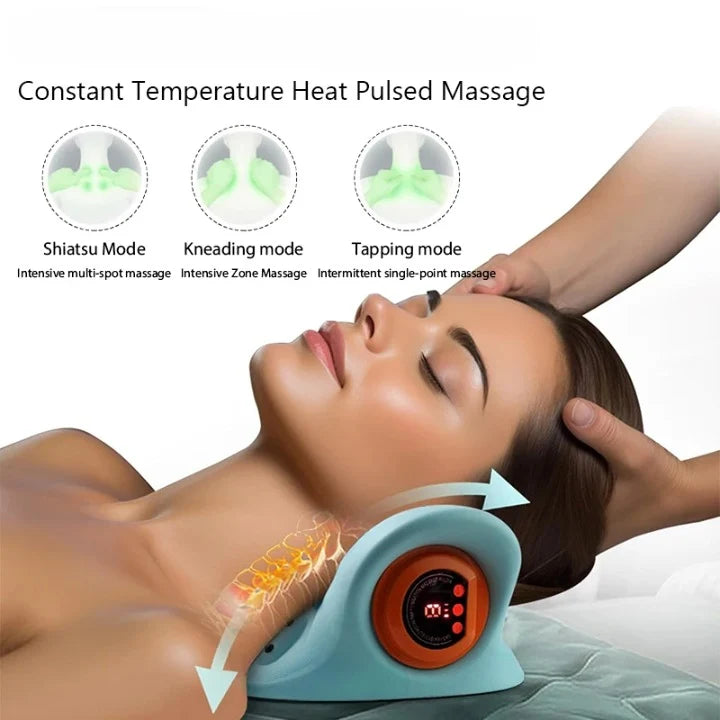 Neck Massager Traction & Acupoint Massage Ergonomic Pillow