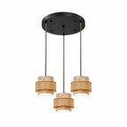 Travertine-Look Cylindrical Pendant Light (E27 Socket)