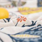 Lightweight Reversible Jacquard Floral Throw Blanket